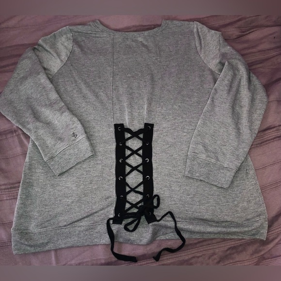 Torrid Active Sweatshirt with Corset Tie (on back) Women’s Plus size 1 Gray NEW - Picture 1 of 7